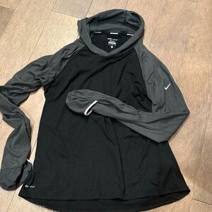 Nike Black and Dark Grey Women’s Running Dri-Fit Hoodie
